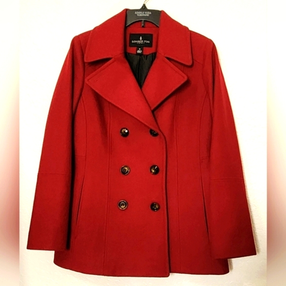 London Fog Women's Maroon Color Wool Jacket.  Size M - Picture 1 of 9